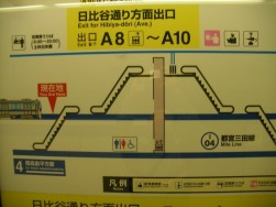 mita03.jpg　都営三田線　三田駅　ホーム標識